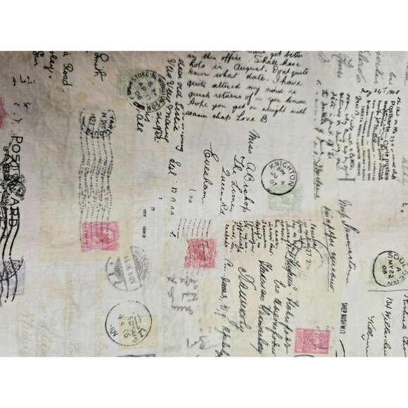 Fabric Textile Bag Handbag Postcard Print Handmade Straps Handle Medium Small - Picture 9 of 10